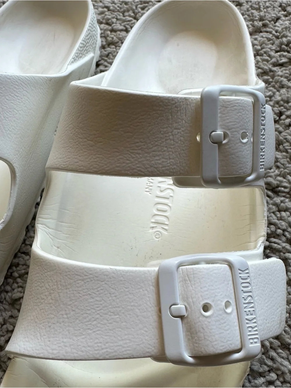 Birkenstock Kids White Two-Strap EVA Slide Sandals